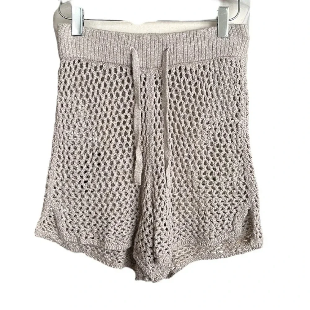 ABERCROMBIE & FITCH Crochet Knit Beachy Shorts Swim Cover Up‎ Neutral Summer XS
